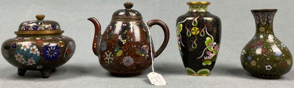 4 Cloisonné Arbeiten. Wohl Japan, China alt.