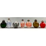 7 Snuff Bottles. Wohl China antik.