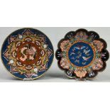 2 Cloisonné Platten. Wohl Japan, China alt.