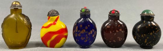 5 feine Snuff Bottles. Wohl China antik.