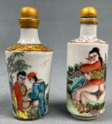 2 Snuff Bottles. Porzellan. Wohl Japan antik.
