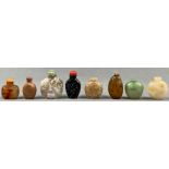 8 Snuff Bottles. Wohl China antik.