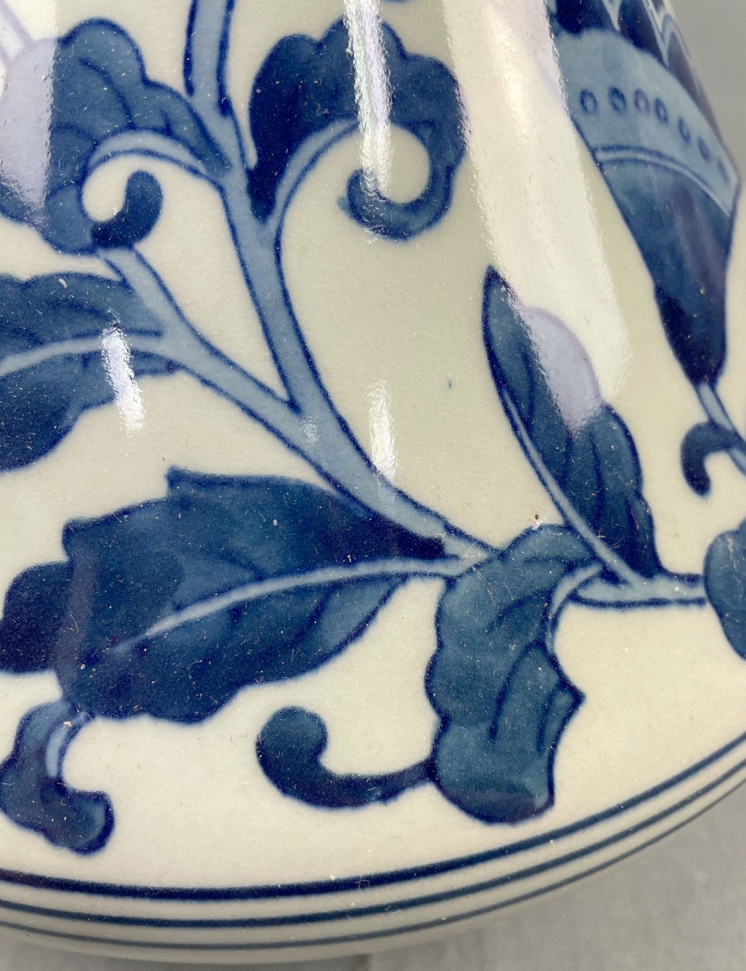 Vase. Blau / Weiß Porzellan. Marke. Wohl China antik. - Bild 9 aus 11