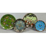 4 Cloisonné Arbeiten. Wohl Japan, China antik.