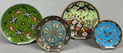 4 Cloisonné Arbeiten. Wohl Japan, China antik.