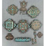 Sammlung Schmuck, wohl auch Silber mit Türkisen, Tibet, China antik.