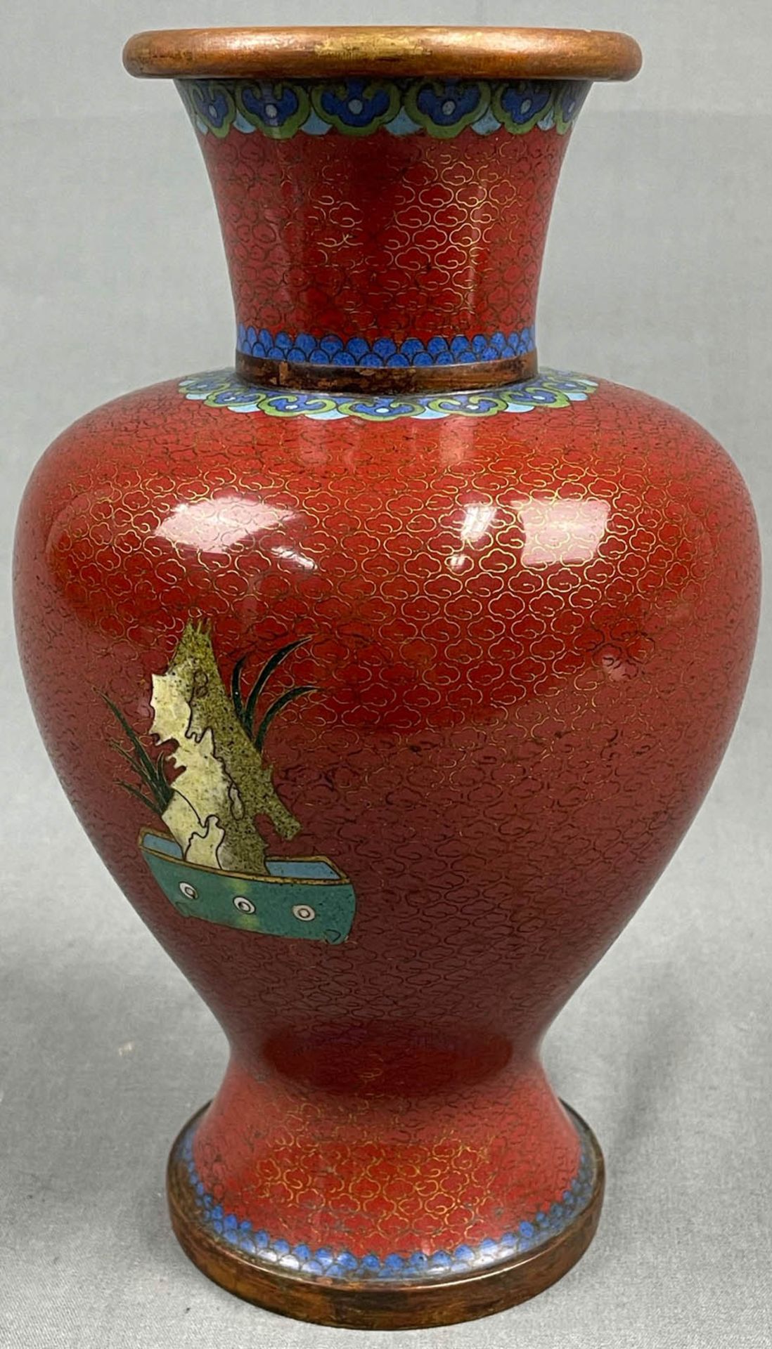 Vase Cloisonné. Wohl Japan, China antik. - Bild 4 aus 13