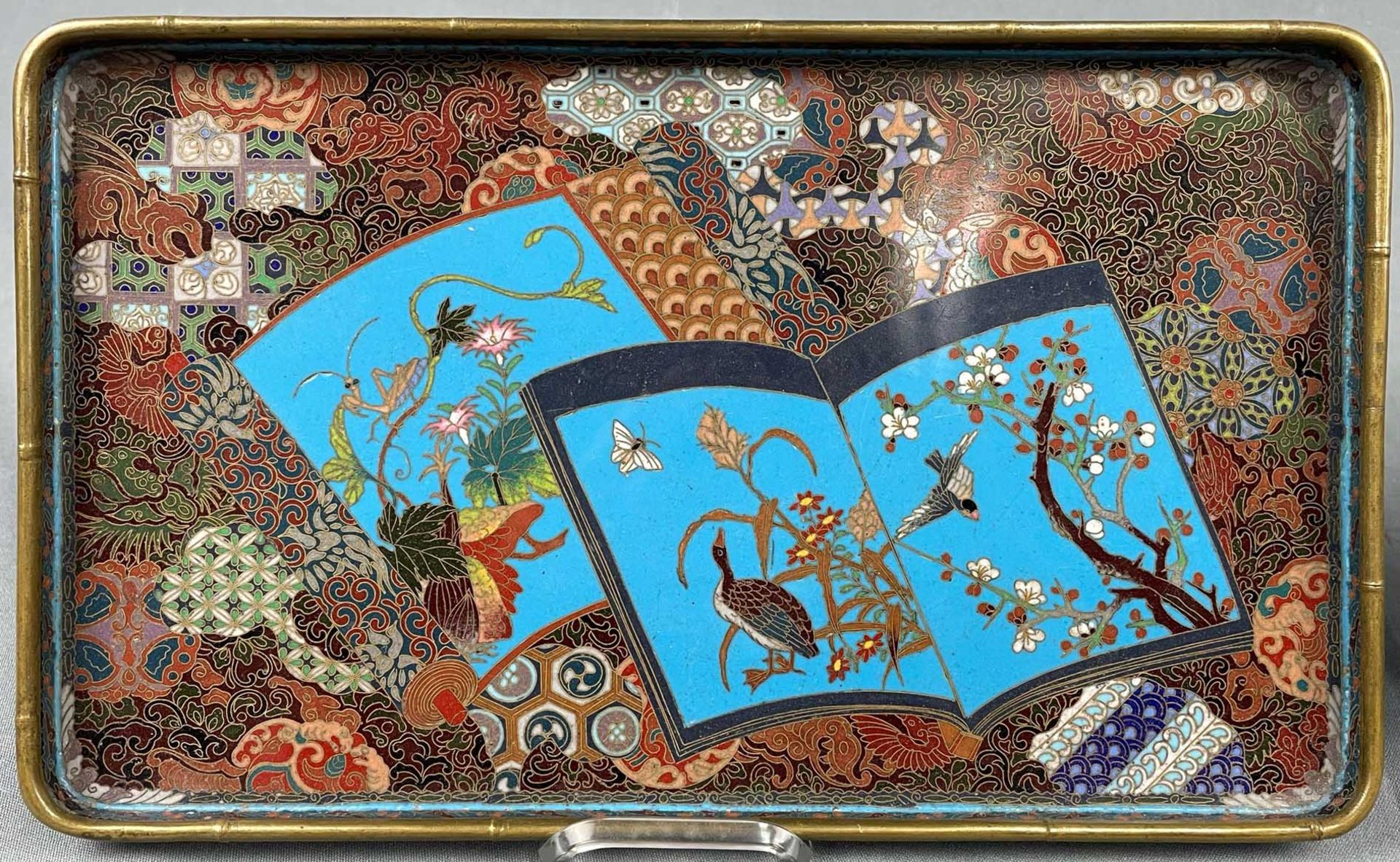 2 Cloisonné Tabletts. Wohl Japan, China antik. - Image 2 of 20