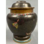 Deckelgefäß, Ingwertopf? Cloisonné. Wohl Japan antik.