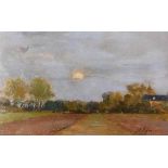 Marie EGNER (1850-1940). Sonne über Landschaft.