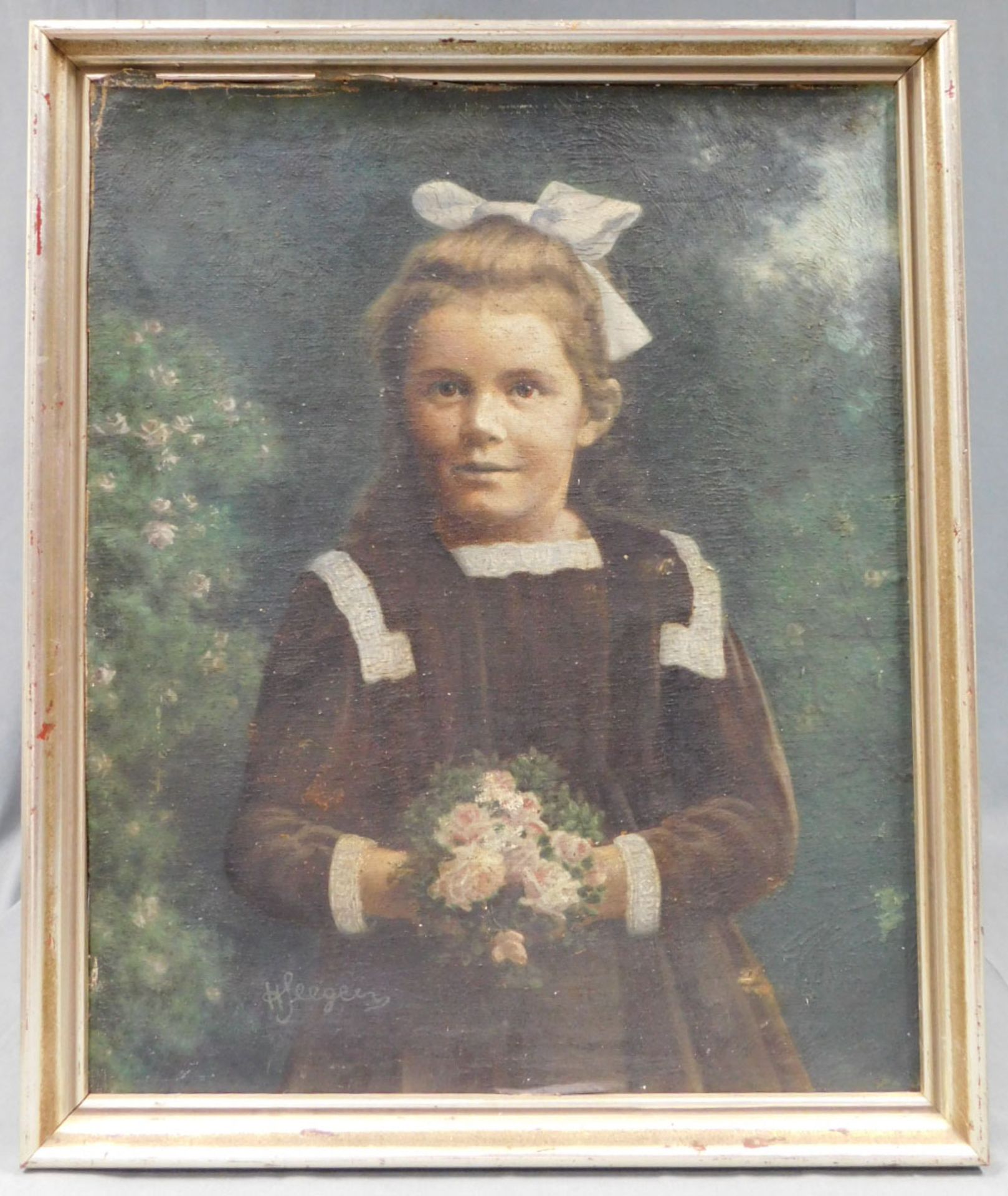 Hermann SEEGER (1857 - 1945). Mädchen mit weißer Haarschleife. - Image 9 of 9