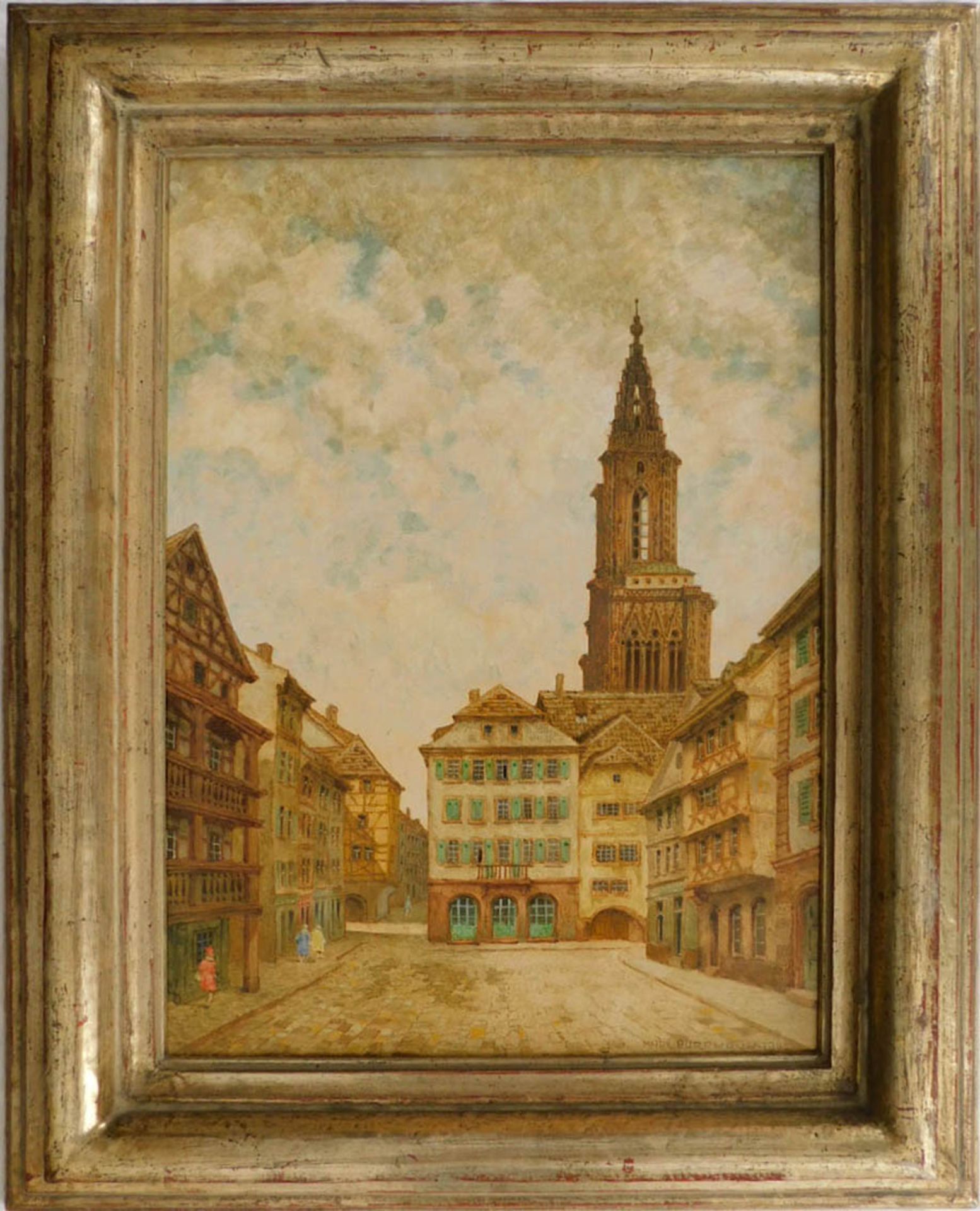 Karl PURRMANN (1877 - 1966). Blick Richtung Münster, Straßburg. - Bild 2 aus 8