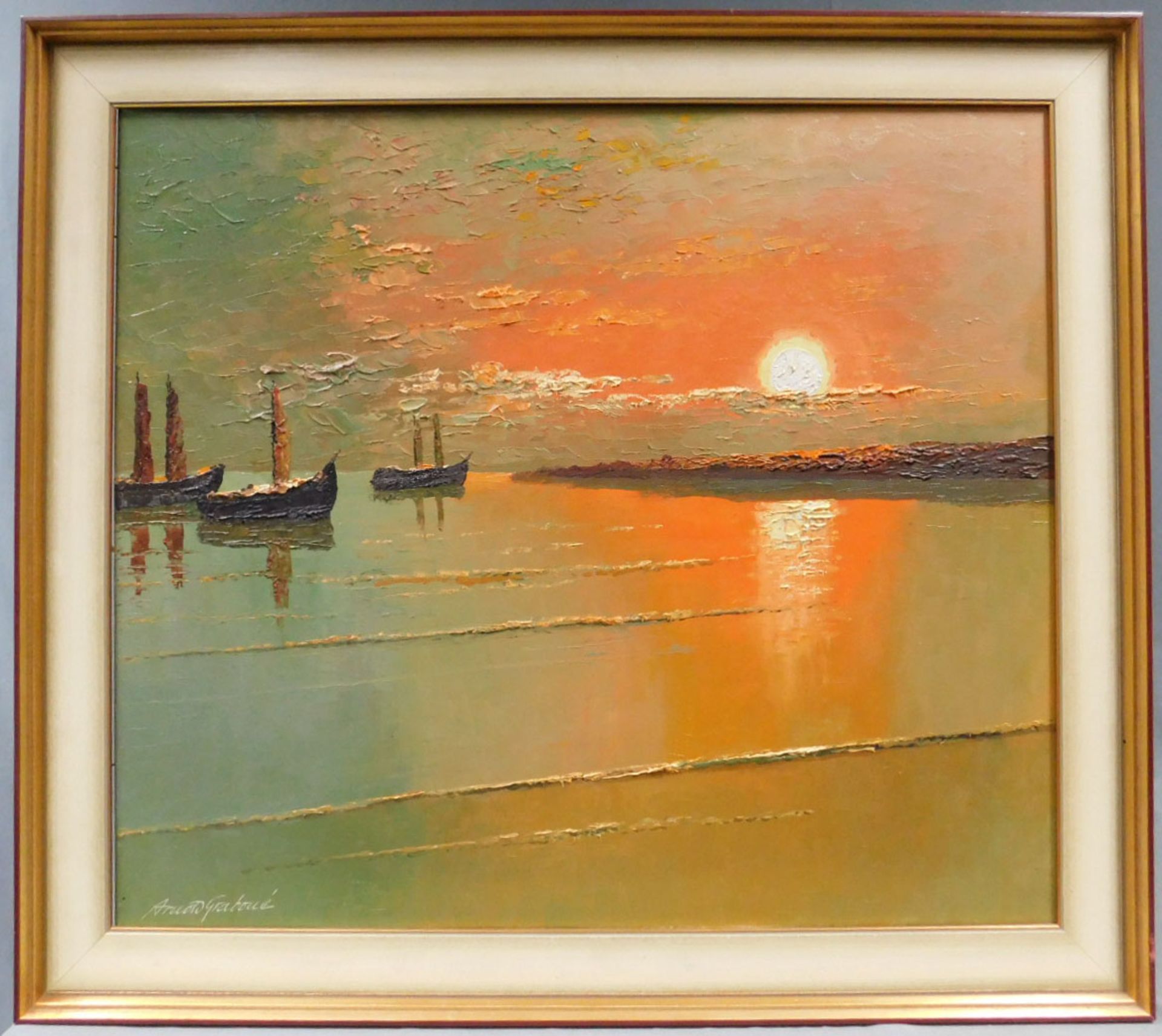 Georg ARNOLD-GRABONÉ (1896 - 1982). "Sonnenuntergang Mamarameer" - Image 6 of 9