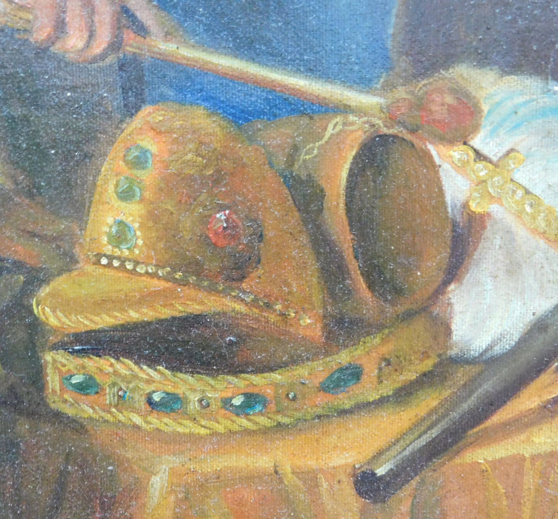 UNDEUTLICH SIGNIERT. Portrait eines Herrschers mit Reichskrrone. - Image 3 of 6