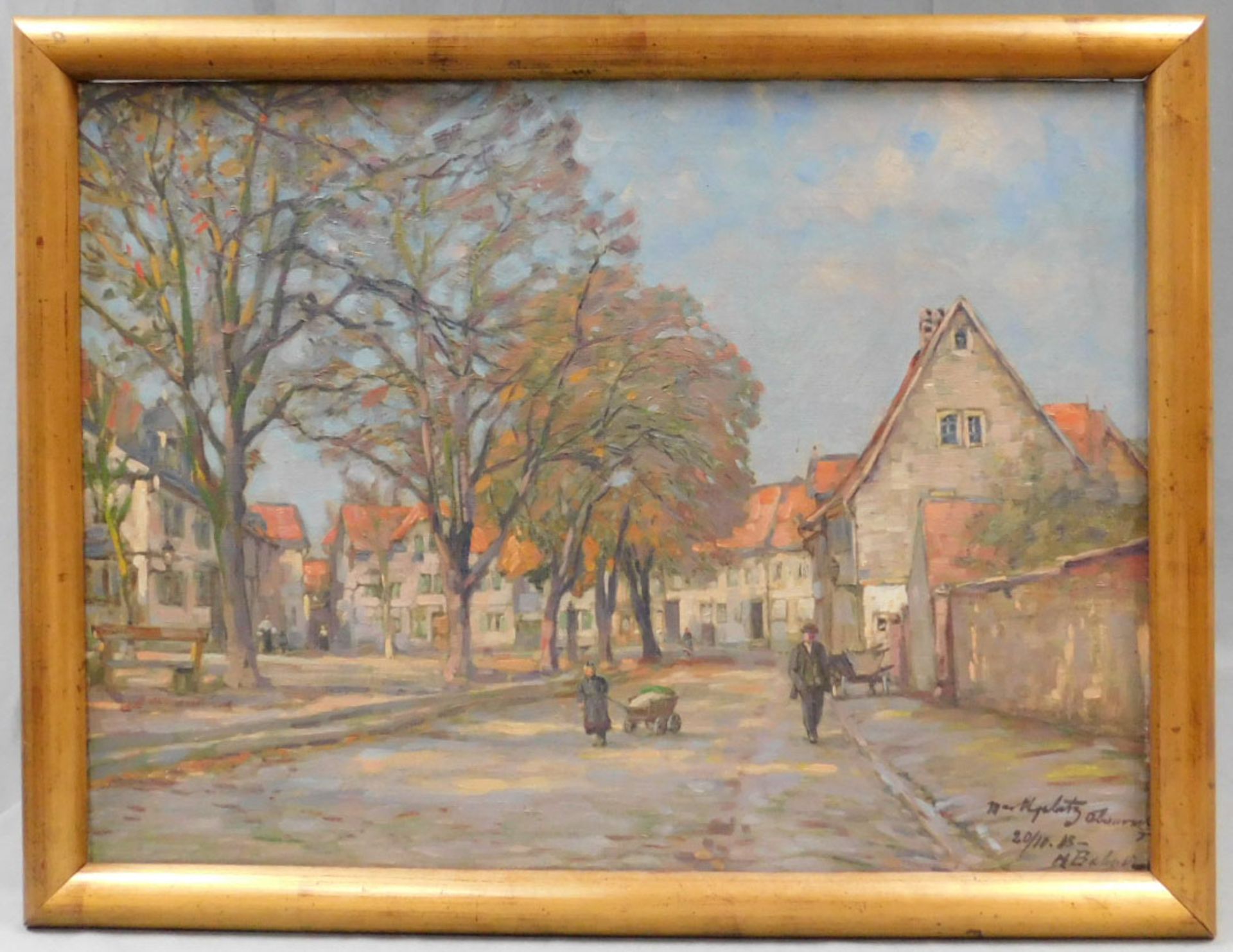 Hermann BAHNER (1867 - 1938). "Der Marktplatz Oberursel" 1919. - Bild 2 aus 6