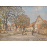 Hermann BAHNER (1867 - 1938). "Der Marktplatz Oberursel" 1919.