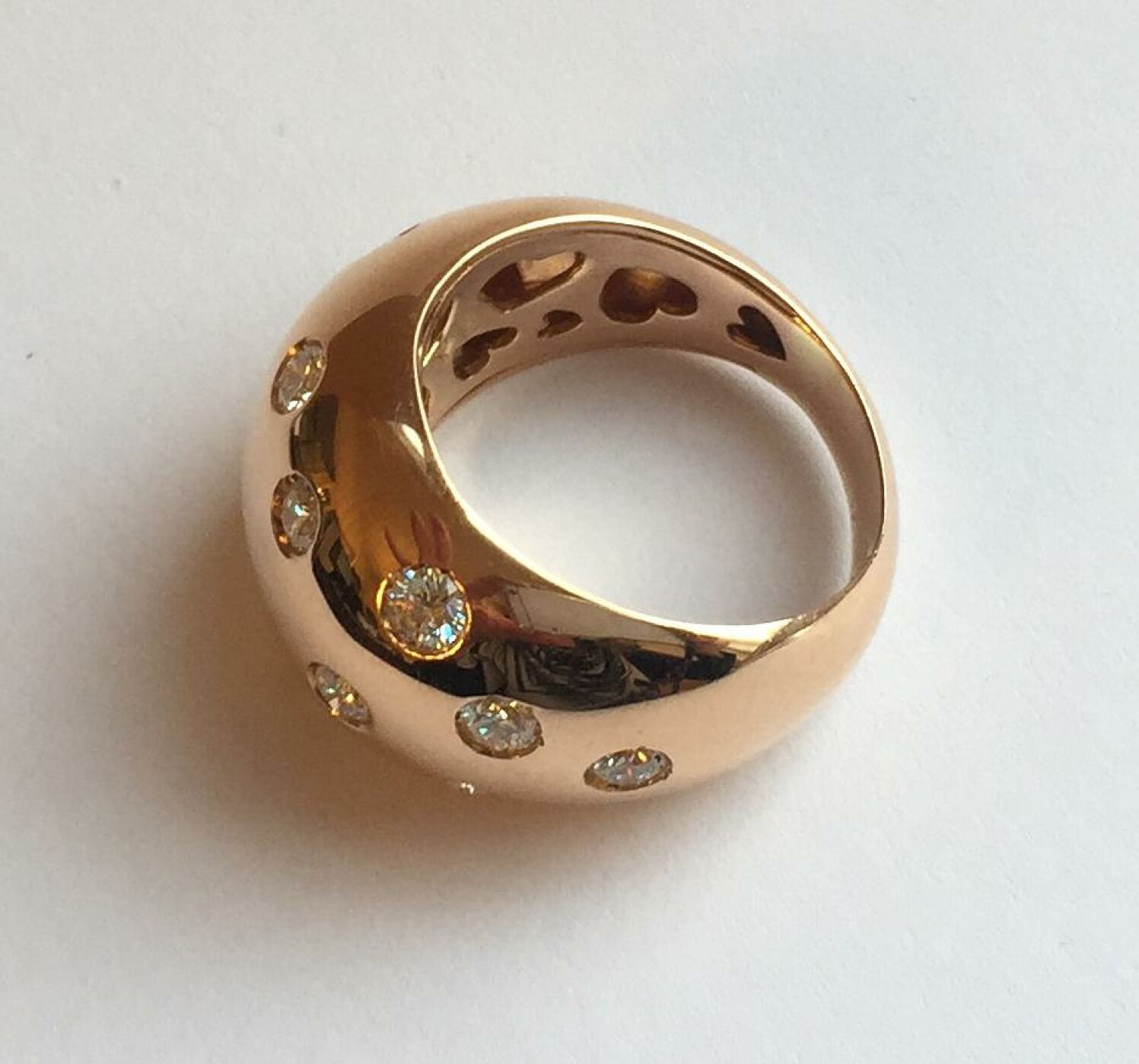 Rosegold-Ring mit Brillanten, - Bild 2 aus 5