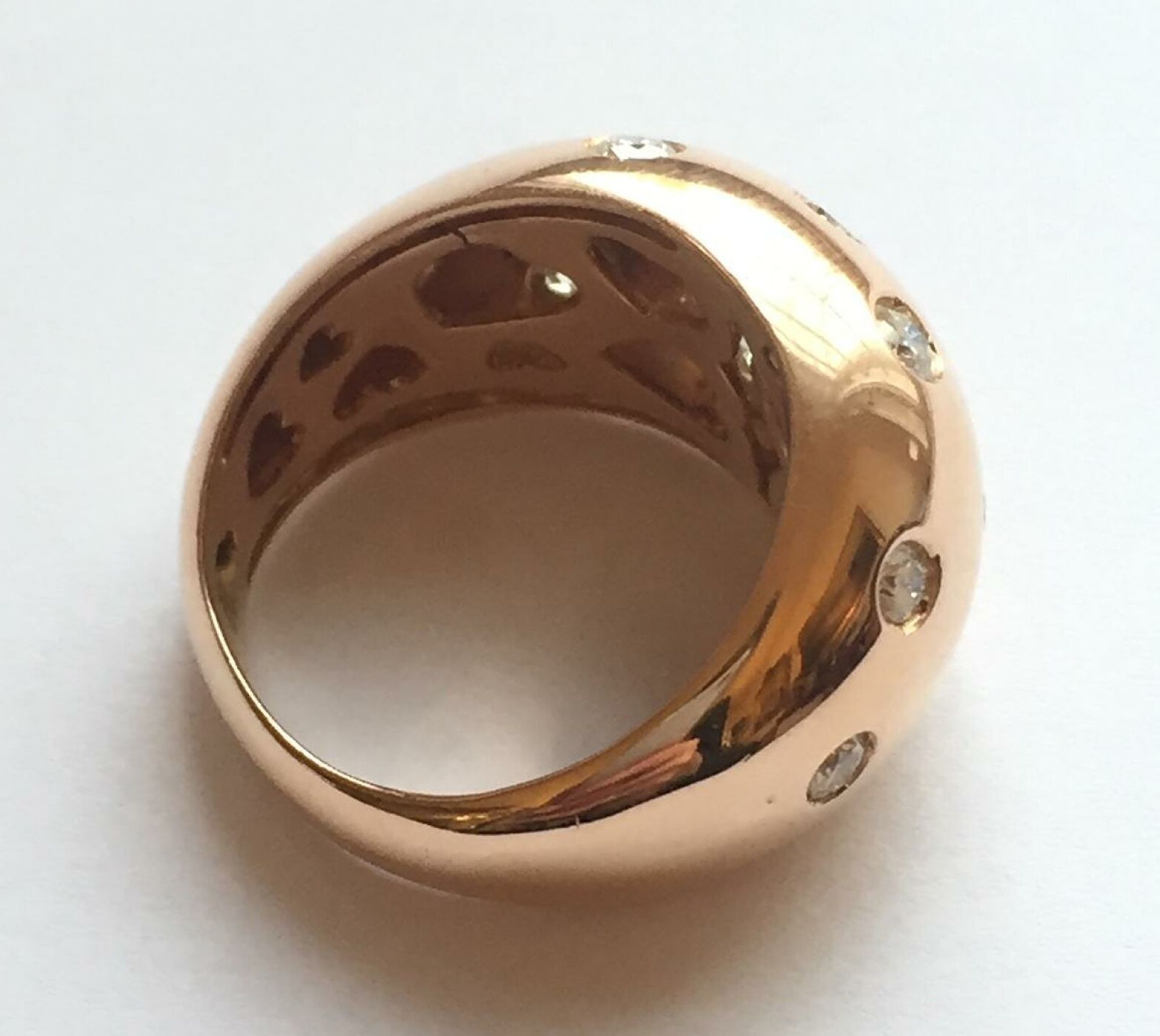 Rosegold-Ring mit Brillanten, - Bild 4 aus 5