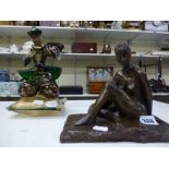 A Murano glass figurine of a Samurai and a figurine of a female nude signed Geoff R 99 [s64] TO