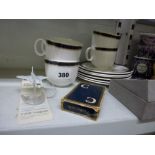 Concorde memorabilia including six cups and plates, a pack of playing cards, a 10 year anniversary