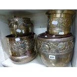 Fifteen Victorian brass flower pots [Z] TO BID ON THIS LOT AND FOR VIEWING APPOINTMENTS CONTACT