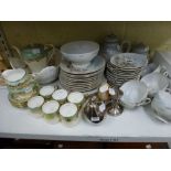 An Oriental eggshell china part tea service, an Aynsley part tea service approximately 16 pieces, an