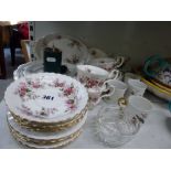 A Royal Albert Lavender Rose pattern part tea service and a German Hutschenreuther Tirschenreuth