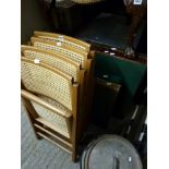 Four bridge tables and four folding chairs. TO BID ON THIS LOT AND FOR VIEWING APPOINTMENTS