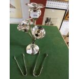 An Edwardian silver centrepiece by Walker & Hall in Art Nouveau style, of four detachable flower