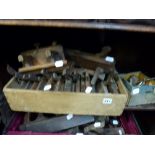 A quantity of vintage woodworking planes and clamps. [on lot 864] TO BID ON THIS LOT AND FOR VIEWING