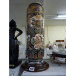 A very large Satsuma pottery vase, Meiji period, richly decorated overall in enamels and gilding, on