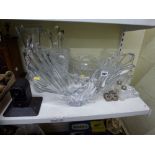 A quantity of glass ware including a large art glass vase, seven further vases including cut