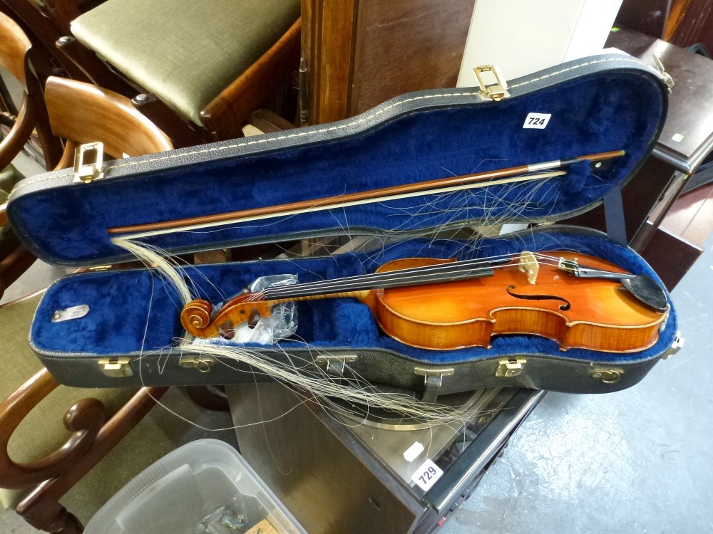 A Jean Baptiste Vuillaume a Paris violin (back 36 cm), in case, with bow TO BID ON THIS LOT AND