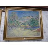 Tomas Harris, oils on canvas, 'La Garaffa, near Andraity', dated 26/8/55 (?) (79 x 80 cm), framed (