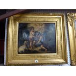 The infants Christ and John the Baptist, oils on canvas (34 x 41 cm), gilt frame TO BID ON THIS