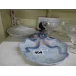 Two Royal Copenhagen dishes one in the form of a starfish the second modelled as a merman with shell