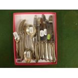 A Mappin & Webb silver cutlery service for three of seven-piece settings, in a bead and tie pattern,