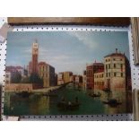 Venice, a busy canal scene, oils on canvas (40 x 60), unframed TO BID ON THIS LOT AND FOR VIEWING