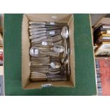 A silver cutlery service in Hanoverian Rat-tail pattern, mainly Sheffield 1976, comprising 3