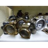 Eleven vintage bike lights including 'Lucas Silver king, Birmingham' TO BID ON THIS LOT AND FOR