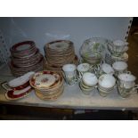 Part tea and dinner services comprising Standard China Pagoda pattern, Harroby floral decorated,