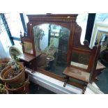 A Victorian mirror plate of three glasses and two shelves. TO BID ON THIS LOT AND FOR VIEWING