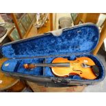 A two-piece back violin by Johann Koberling, back 39 cm, in case TO BID ON THIS LOT AND FOR