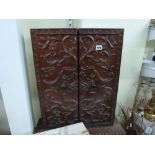 A carved wood wall cupboard with giltwood interior [W9] TO BID ON THIS LOT AND FOR VIEWING