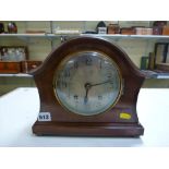 An Empire gong-striking mantel clock in walnut case and a Soviet Russian microscope in plywood