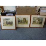 A collection of framed prints, some relating to early steam locomotion (14) TO BID ON THIS LOT AND