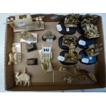 A collection of small Eastern carvings, all late 19th to early 20th century, including a set of