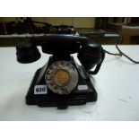 A vintage black Bakelite telephone with base drawer [B] TO BID ON THIS LOT AND FOR VIEWING