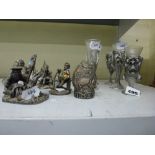 Five Selangor Lord of the Rings shot glasses and four pewter Hobbit figurines [s85] TO BID ON THIS