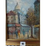 Burnett, oils on canvas, a Parisian street scene (24 x 19 cm), framed TO BID ON THIS LOT AND FOR